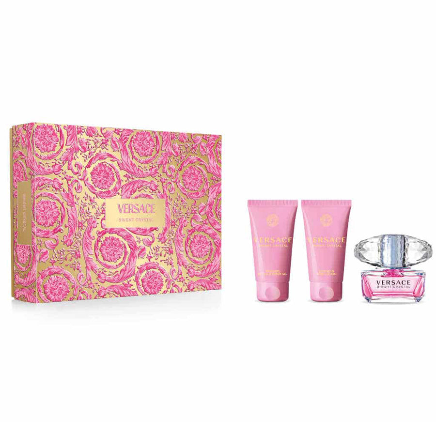Versace Bright Crystal Eau De Toilette 3 Piece Gift Set